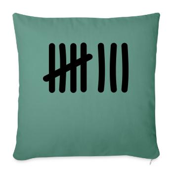 Symbole de liste de pointage - 8 tirets - Housse de coussin décorative 45 x 45 cm - vert sapin - Devant