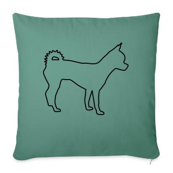 Contours de Chihuahua 1 - Housse de coussin décorative 45 x 45 cm - vert sapin - Devant