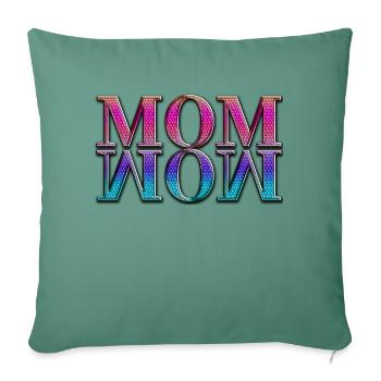 Maman Maman Wow Fête des mères Drôle Mignon Famille Mère - Housse de coussin décorative 45 x 45 cm - vert sapin - Devant