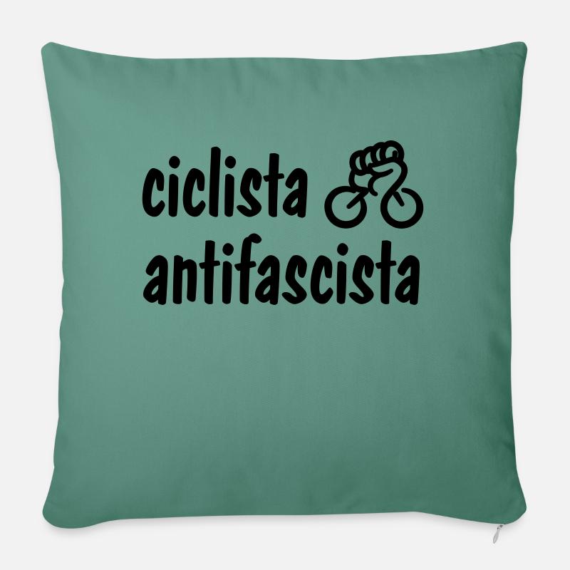ciclista antifascista - Sofakissenbezug 45 x 45 cm - Tanngrün