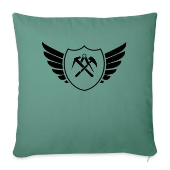Armoiries du Bouclier Couvreur - Housse de coussin décorative 45 x 45 cm - vert sapin - Devant