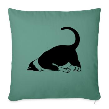 Sleeping cat - Sofa pillowcase 17,3'' x 17,3'' (45 x 45 cm) - cypress green - Front