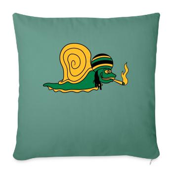 kiffer kiffen joint drugs smoking jamaica raggae - Sofa pillowcase 17,3'' x 17,3'' (45 x 45 cm) - cypress green - Front