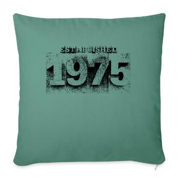 established in 1975 (black) - Sofa pillowcase 17,3'' x 17,3'' (45 x 45 cm) - cypress green - Front