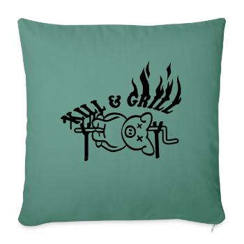 Kill And Grill Pig - Sofa pillowcase 17,3'' x 17,3'' (45 x 45 cm) - cypress green - Front