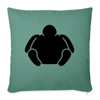 Sitting Fat Man - Sofa pillowcase 17,3'' x 17,3'' (45 x 45 cm) - cypress green - Front