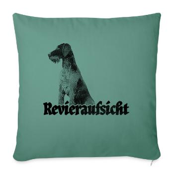 Revieraufsicht Deutsch Drahthaar für Jäger + Jagd - Sofakissenbezug 45 x 45 cm - Tanngrün - Vorne