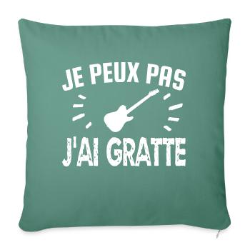 je peux pas j'ai gratte - Housse de coussin décorative 45 x 45 cm - vert sapin - Devant
