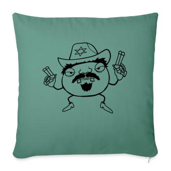 Sherif Cowboy armé - Housse de coussin décorative 45 x 45 cm - vert sapin - Devant