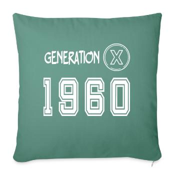 Génération x 1960 - Housse de coussin décorative 45 x 45 cm - vert sapin - Devant