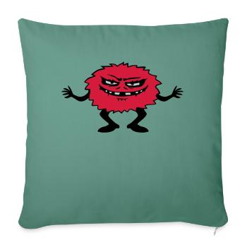 Dangerous hairy comic monster - Sofa pillowcase 17,3'' x 17,3'' (45 x 45 cm) - cypress green - Front