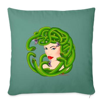 Méduse - Housse de coussin décorative 45 x 45 cm - vert sapin - Devant