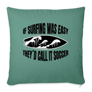 Surfer Surfer Planche de surf Moniteur de surf - Housse de coussin décorative 45 x 45 cm - vert sapin - Devant
