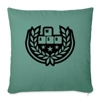 Computer WASD laurel wreath stars - Sofa pillowcase 17,3'' x 17,3'' (45 x 45 cm) - cypress green - Front
