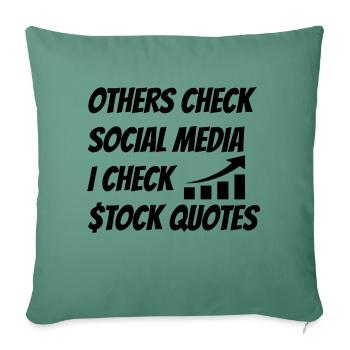 Shares Stock Exchange Share prices Stock market Investment - Sofa pillowcase 17,3'' x 17,3'' (45 x 45 cm) - cypress green - Front