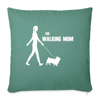 The Walking Mom Dog Walk Walk - Sofa pillowcase 17,3'' x 17,3'' (45 x 45 cm) - cypress green - Front