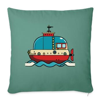 Sous-marin - Housse de coussin décorative 45 x 45 cm - vert sapin - Devant