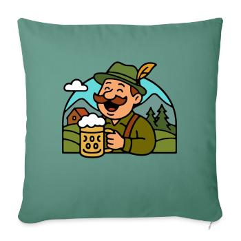 Allemande Bavaroise Bière bavaroise - Housse de coussin décorative 45 x 45 cm - vert sapin - Devant