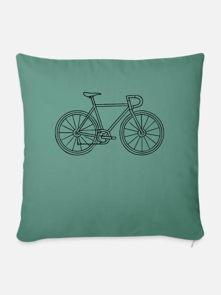 Filigranes Fahrrad - Sofakissenbezug 45 x 45 cm - Tanngrün