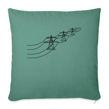 many track electricity mast power pole electrical line - Sofa pillowcase 17,3'' x 17,3'' (45 x 45 cm) - cypress green - Front
