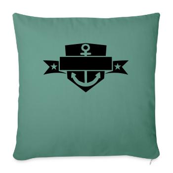 banner shield coat of arms text name anchored anchor throw - Sofa pillowcase 17,3'' x 17,3'' (45 x 45 cm) - cypress green - Front