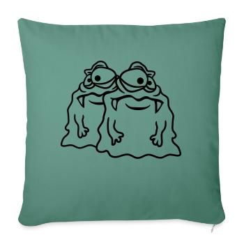 team 2 freunde paar glibber schleim ekelig schleim - Sofakissenbezug 45 x 45 cm - Tanngrün - Vorne