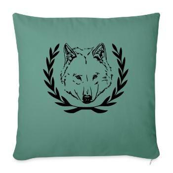 Wolf head - Sofa pillowcase 17,3'' x 17,3'' (45 x 45 cm) - cypress green - Front