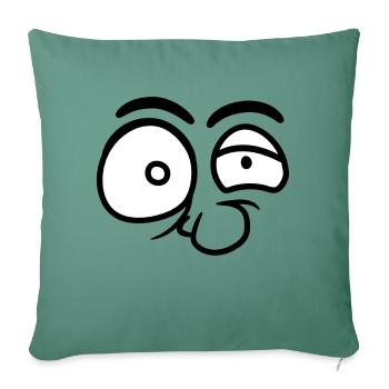 augen nase cool professor wahnsinnig verrueckt ges - Sofakissenbezug 45 x 45 cm - Tanngrün - Vorne