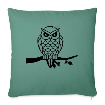 owl_001 - Housse de coussin décorative 45 x 45 cm - vert sapin - Devant