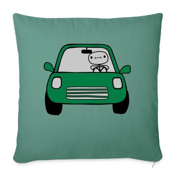 Driver Comic Car - Sofa pillowcase 17,3'' x 17,3'' (45 x 45 cm) - cypress green - Front