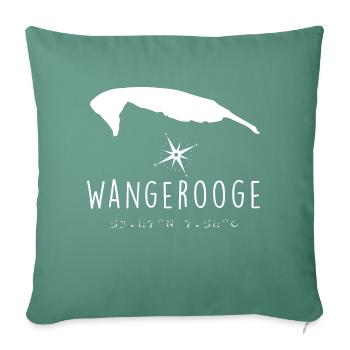 Wangerooge Herzschlag Nordsee Geschenk - Sofakissenbezug 45 x 45 cm - Tanngrün - Vorne
