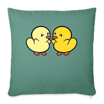Duckie and Duck YAY - Sofa pillowcase 17,3'' x 17,3'' (45 x 45 cm) - cypress green - Front