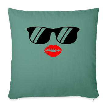 kiss face - Sofakissenbezug 45 x 45 cm - Tanngrün - Vorne