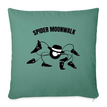 Beth l'araignée - Le Moonwalk (version texte) - Housse de coussin décorative 45 x 45 cm - vert sapin - Devant