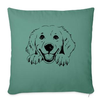 Golden Retriever - Sofa pillowcase 17,3'' x 17,3'' (45 x 45 cm) - cypress green - Front