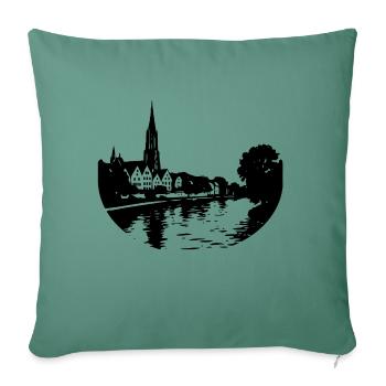 Danube in Ulm - Sofa pillowcase 17,3'' x 17,3'' (45 x 45 cm) - cypress green - Front