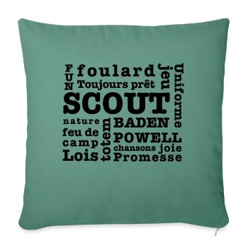 Scout Wörter - Sofakissenbezug 45 x 45 cm - Tanngrün - Vorne