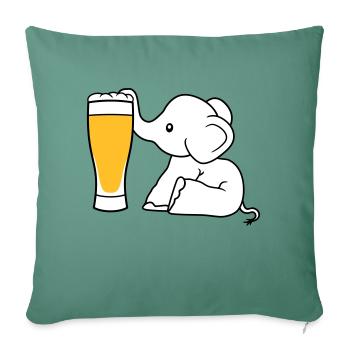 bière d'éléphant sucer l'alcool boire soif ivre - Housse de coussin décorative 45 x 45 cm - vert sapin - Devant