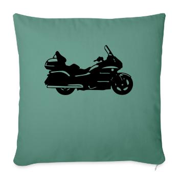 dessin moto Goldwing Gt - Housse de coussin décorative 45 x 45 cm - vert sapin - Devant