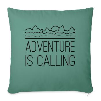 Adventure is calling - Sofa pillowcase 17,3'' x 17,3'' (45 x 45 cm) - cypress green - Front