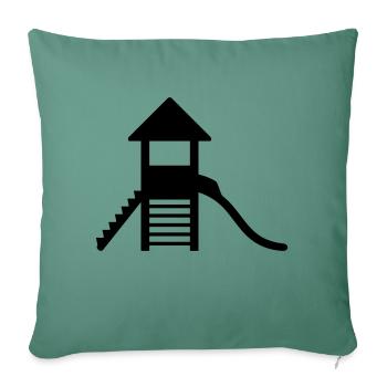 piktogram playground children fun sandbox draus - Sofa pillowcase 17,3'' x 17,3'' (45 x 45 cm) - cypress green - Front