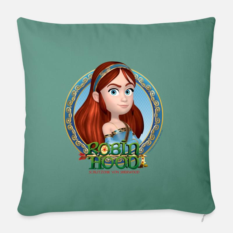 Robin Hood Portrait Von Maid Marian - Sofakissenbezug 45 x 45 cm - Tanngrün
