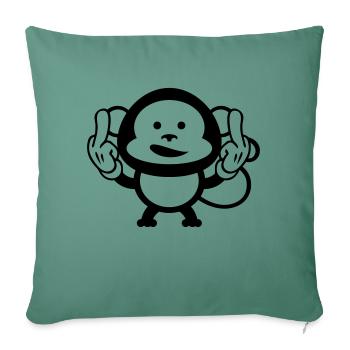 monkey middle finger design - Sofakissenbezug 45 x 45 cm - Tanngrün - Vorne