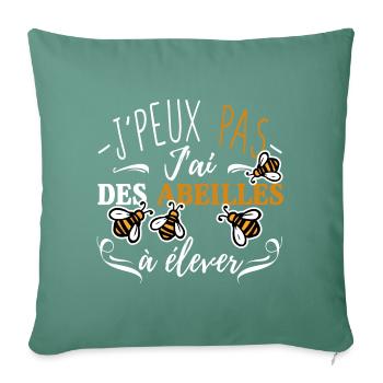 J'peux pas j'ai des abeilles à élever - Housse de coussin décorative 45 x 45 cm - vert sapin - Devant