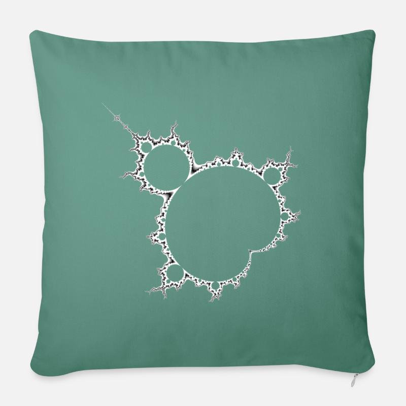 Mandelbrot gedreht hell - Sofakissenbezug 45 x 45 cm - Tanngrün