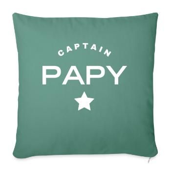 captain papy - Housse de coussin décorative 45 x 45 cm - vert sapin - Devant