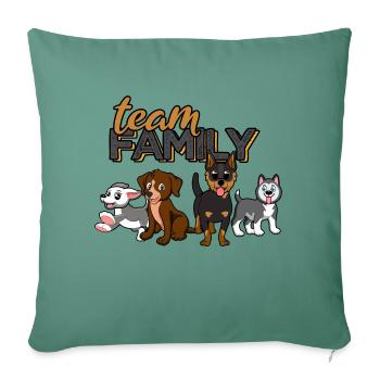 équipe famille chien sport chien famille valeurs animal - Housse de coussin décorative 45 x 45 cm - vert sapin - Devant