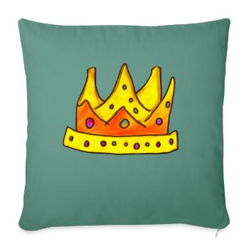 Crown King Queen Emperor Majesty Children Design - Sofa pillowcase 17,3'' x 17,3'' (45 x 45 cm) - cypress green - Front