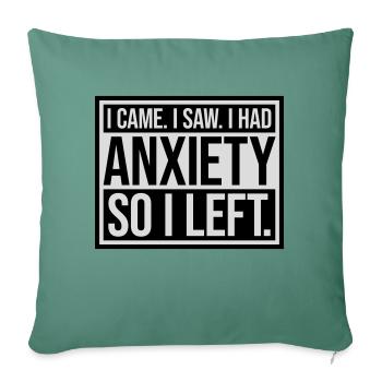 J’avais de l’anxiété en disant - Housse de coussin décorative 45 x 45 cm - vert sapin - Devant