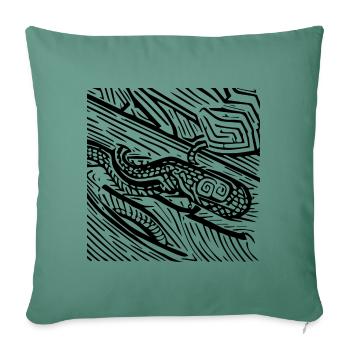 Haring-Style Street Art - Snake - AI Art - Sofa pillowcase 17,3'' x 17,3'' (45 x 45 cm) - cypress green - Front